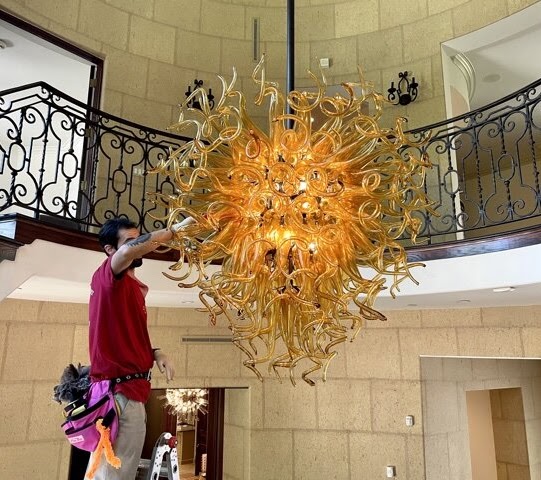 Chandelier cleaning